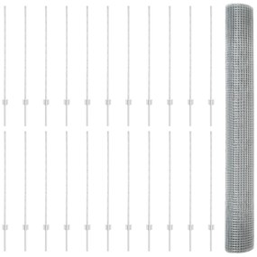vidaXL Συρμάτινος Φράχτης με 44 U Posts Ασημί 1.2x50 μ Χάλυβας