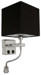 Φωτιστικό Τοίχου-Απλίκα Black 17x17cm VK/04032/MC/B VKLed Aluminium, Cotton