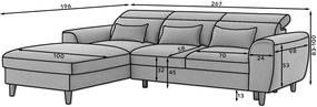 Γωνιακός καναπές Fornal-Ohra-Δεξιά