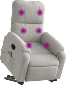 vidaXL Πολυθρόνα Μασάζ Ηλεκ. Ανακλινόμενη Ανύψωση Υφασμάτινη Μικροϊνών