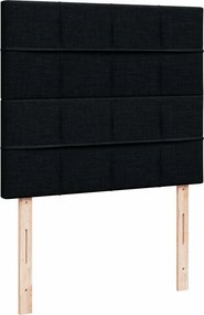 vidaXL Κρεβάτι Boxspring με Στρώμα Μαύρο 120x190 εκ. Υφασμάτινο