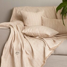 Διακοσμητική μαξιλαροθήκη Aslanis Home Onia-Mpez - Ekrou-45 x 45 εκ.