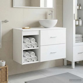 vidaXL Σετ Επίπλων Μπάνιου 2 pcs Λευκό Επεξεργασμένο Ξύλο