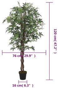 Δέντρο Σφενδάμου Τεχνητό 336 Φύλλα Πράσινο 120 εκ. - Πράσινο