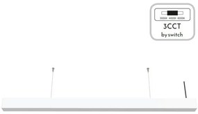 Γραμμικό Φωτιστικό LED 30W 3CCT By Switch Αλουμίνιο Inlight-6072-90-WH-Λευκό 6072-90-WH