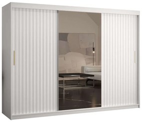 Ντουλάπα Δίφυλλη Συρόμενη Riflo Wave 162577789 250x62x200cm White-Gold Two Door