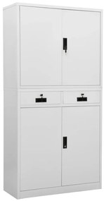 vidaXL Ντουλάπα Γραφείου Ανοιχτό Γκρι 90 x 40 x 180 εκ. Ατσάλινη