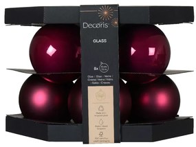 Beauty Home ΓΥΑΛΙΝΕΣ ΜΠΑΛΕΣ ΜΑΤΖΕΝΤΑ 8 CM ΣΕΤ 8 ΤΜΧ