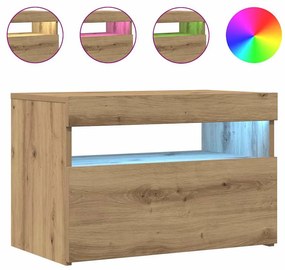 ντουλάπι τηλεόρασης vidaXL με φώτα LED Artisan Oak Κατασκευασμένο ξύλο