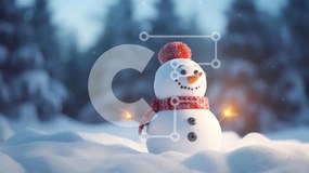 Intra Συλλεκτικό Ξύλινο Παζλ Plywood 4mm - Χιονάνθρωπος με βεγγαλικά στο χιόνι Σε Ξύλινο Κουτί - Διαστάσεις Puzzle: 10x10 cm – 25 κομμάτια