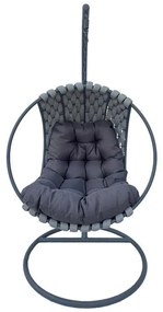 Κούνια κήπου - φωλιά με βάση Makito μέταλλο-pvc σε γκρι απόχρωση 100x105x195εκ 100x105x195 εκ.