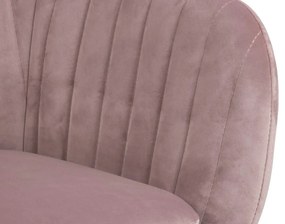 Καρέκλα Oakland 197, Dusty pink, 83x57x61cm, Ταπισερί, Ξύλινα, Μέταλλο, Μπράτσα
