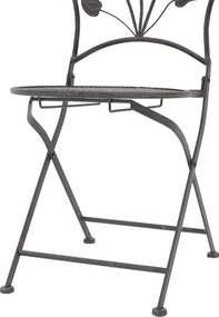 Τραπεζαρία Abriel σετ 3τεμ μέταλλο ανθρακί antique