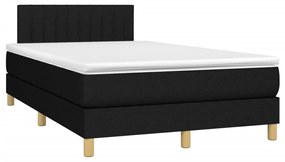 vidaXL Κρεβάτι Boxspring με Στρώμα &amp; LED Μαύρο 120x200 εκ. Υφασμάτινο