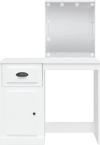 vidaXL Μπουντουάρ με LED Φώτα Λευκό 90x42x132,5 εκ.