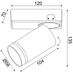 Επιτοίχιο Σποτ Οροφής Divino Μονόφωτο-Gkri