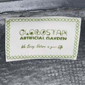 GloboStar® Artificial Garden VITORIA 20701 Διακοσμητικό Πολυεστερικό Τσιμεντένιο Κασπώ Γλάστρα - Flower Pot Μαύρο Φ55 x Υ40cm