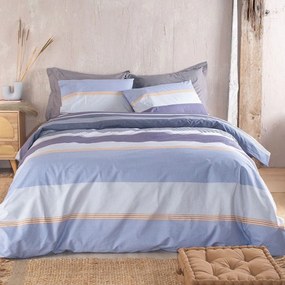 Πάπλωμα Boost (Σετ 3τμχ) Blue Ρυθμός Υπέρδιπλo 220x240cm 100% Βαμβάκι