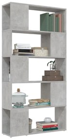 vidaXL Βιβλιοθήκη/Διαχωριστικό Γκρι Σκυροδ. 80x24x155 εκ. Μοριοσανίδα
