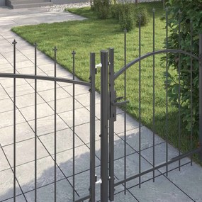 vidaXL Πύλη Κήπου WOERDEN 100 x 400 cm Ατσάλι Γκρι Κλειδώσιμο