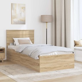 vidaXL Σκελετός Κρεβατιού Δρύς Sonoma 75 x 190 cm Επεξεργασμένο ξύλο