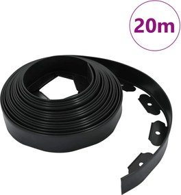 vidaXL Περιγράμματα γκαζόν Μαύρο 2000 x 4 x 5 εκ. Πλαστικό