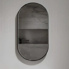 Καθρέφτης Cleio 3MCLEIO045BL 45x80cm Black Μέταλλο,Ξύλο