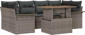 vidaXL Σετ Καναπέ Κήπου με αποθήκευση 7 pcs Γκρι Πολυ ράταν