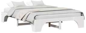 vidaXL Κρεβάτι Λευκό Μασίφ ξύλο 160 x 200 cm Ανθεκτικό Κρεβάτι