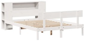 vidaXL Κρεβάτι Βιβλιοθήκη Χωρίς Στρώμα 120x190 εκ Μασίφ Ξύλο Πεύκου