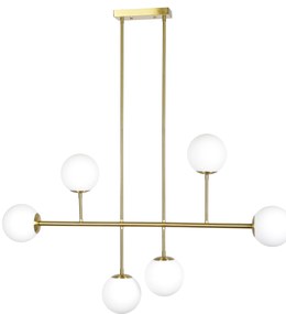 SE 110-6 PRATO PENDANT BRASS GOLD WITH 6 OPAL GLASSES Φ15 Γ4