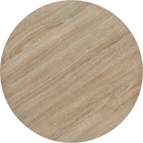 vidaXL Τραπέζι Bistro Στρογγυλό Χρώμα Δρυός 60 x 75 εκ. MDF / Ατσάλι