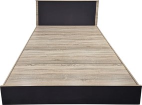Κρεβάτι Athos pakoworld σε sonoma-ανθρακί απόχρωση 160x200εκ