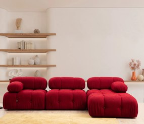 Corner Sofa Bubble Corner ( L1-O1-1R -Puf) - Red Red