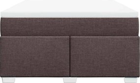 vidaXL Κρεβάτι Boxspring με Στρώμα Σκούρο Καφέ 140x190 εκ. Υφασμάτινο