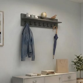 Κρεμάστρα τοίχου Vettini Megapap χρώμα ανθρακί 100x12x20εκ.