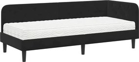 vidaXL Κρεβάτι Γωνίας Μαύρο 80 x 200 cm Βελούδο
