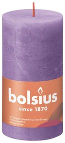 Bolsius Κεριά Κύλινδρος Ρουστίκ Shine 4 τεμ. Φωτ. Βιολετί 130 x 68 χιλ