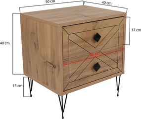 Κομοδίνο Πεύκο FLUGRAS 50x40x55