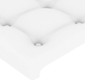 vidaXL Κεφαλάρι με Πτερύγια Λευκό 203x23x118/128 εκ. Συνθ. Δέρμα