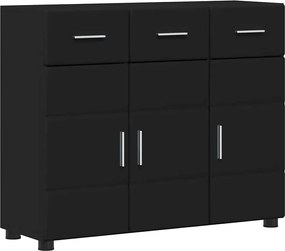 vidaXL Πλαϊνό γραφείο με ράφι FLORIN Μαύρο 88,5 x 30,5 x 73 εκ
