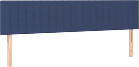 vidaXL Κρεβάτι Boxspring με Στρώμα Μπλε 160x200 εκ. Υφασμάτινο