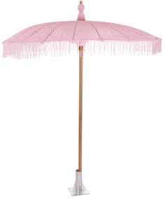 ΟΜΠΡΕΛΑ ΜΠΑΛΙΝΕΖΙΚΗ ΜΑΚΡΑΜΕ ΡΟΖ ΞΥΛO TEAK Φ200X260εκ. HM6035.04