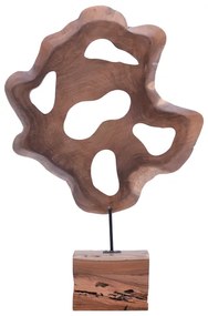 Επιτραπέζιο διακοσμητικό Strab Inart φυσικό ξύλο teak-μέταλλο 55x10x80εκ