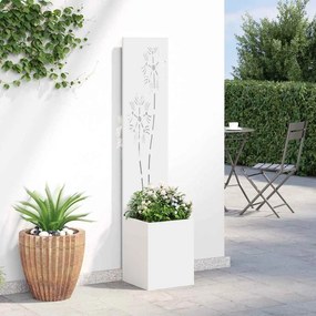 vidaXL Οθόνη Ιδιωτικότητας Κήπου Floral Λευκό 32 x 150 εκ