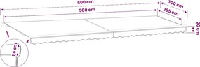 vidaXL Ανταλλακτικό Ύφασμα Τέντας Κρεμ 600x300 εκ. Πολυεστέρας