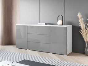 Μπουφές Vera-Λευκό-Γκρι Γυαλιστερό