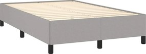 vidaXL Κρεβάτι Boxspring με Στρώμα &amp; LED Αν.Γκρι 120x190εκ. Υφασμάτινο