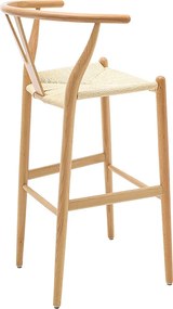 Σκαμπό μπαρ Sandra pakoworld ξύλο-σχοινί φυσικό