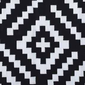vidaXL Χαλί εξωτερικού χώρου ARAKIL Λευκό και μαύρο 120x180 cm PP